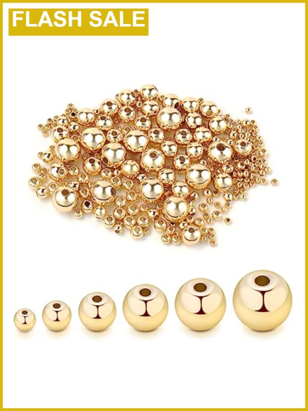 500pcs 14K Gold Filled Round Spacer Beads for Jewelry Making 2mm